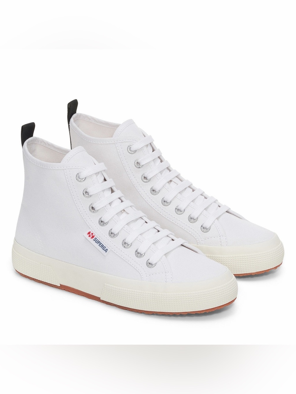 Superga 2750 Mid Cotton Mid-Top Cotton Sneakers in White & Black US 6 NWT